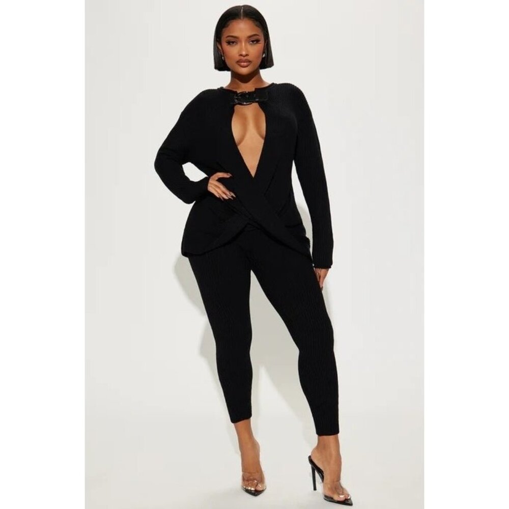 Sweater Legging Set Black XL
